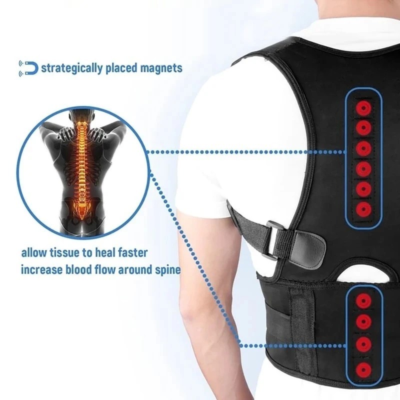 Posture Corrector Support Magnetic Back Shoulder Brace Belt Band For Men Women