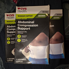 CVS Health Abdominal Compression Support Wraparound Adjustable Breathable White