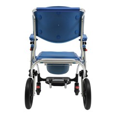 Commode Wheelchair Multifunctional Shower Commode Wheelchair With Armrests Blue
