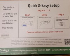 Smart Caregiver Fall Monitor Alarm TL2100B & Corded Chair Sensor Pad PPC-45