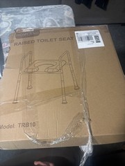 Raised Toilet Seat with Handles, Adjustable Height & Width, 400lb Fit Any Toilet