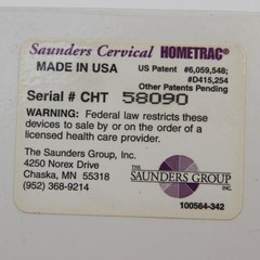 Saunders Cervical Hometrac With Foot Extension In Case READ
