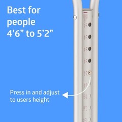 ~ Medline Youth Aluminum Crutches for Kids, Adults & Seniors 4’6”–5’2”Tall