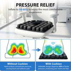 Inflatable Seat Cushion, Pressure Relief Airplane Seat Cushion for Long Flights