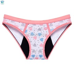 Girls‘ Low-Rise Sanitary Underwear Print 4Layer Leak-Proof Protection Absorbency
