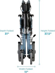 NOVA 332 Lightweight Transport Chair with Detachable Arms, Hand Brakes and…