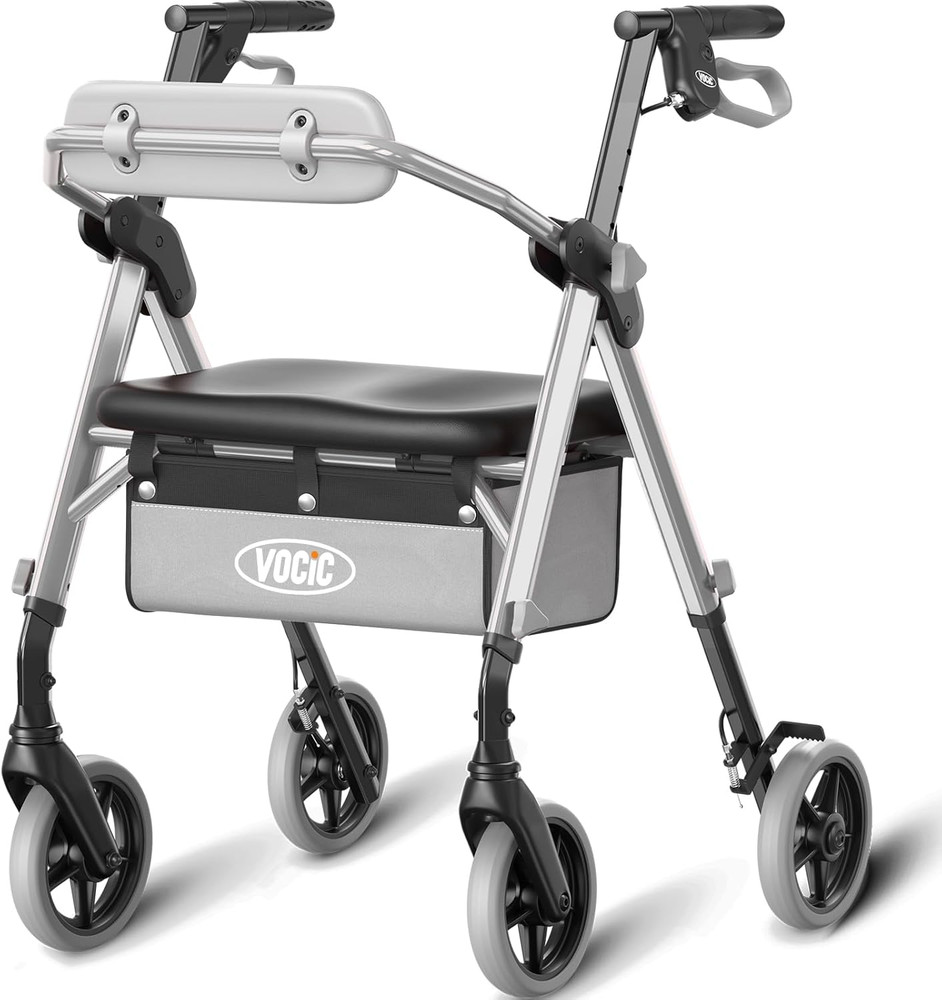 Walkers for Seniors, Z11 Rollator Walker with Seat, Max 380 Lbs, Avant Walkers w