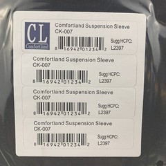 NEW Comfortland CK-007 Knee Brace Suspension Sleeve L2397 Black Comfort Land