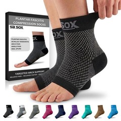 SB SOX Plantar Fasciitis Compression Socks – Arch Support Sleeve Large, Black