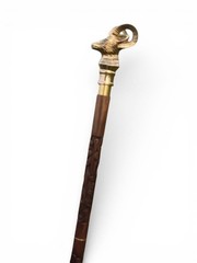 Brass Ram deer Head Walking Wooden Cane Stick Vintage Style Personalised gift