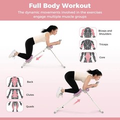 Adjustable Abdominal Trainer w/ Elbow Support Knee Protection and LCD Monitor