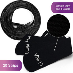 Luna Body Kinesiology Pro Tape Strips (20 Pre-cut Roll,10″ x 2″, Finisher Black)