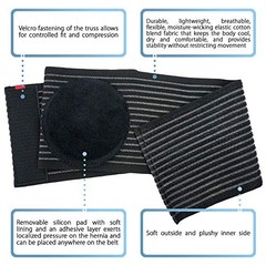 Umbilical Hernia Belt for Men and Women / 6.25″ L/XXL (33″-52″) Black