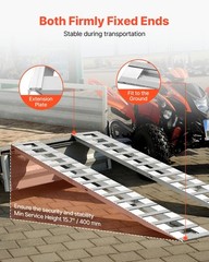 6000lb 94x15in Aluminum Loading Ramps with 16 Anti-Slip Plates & Heavy-Duty