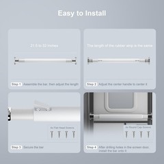 WanDwel Universal RV Screen Door Cross Bar 21.5-32 inch adjustable, White