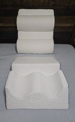 White Bed Wedge Pillow Set with Removable Cover Foam Bed Positioner