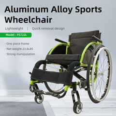 Aluminum Alloy Foldable Lightweight Wheelchair 24″ Quick Release Wheels Green