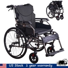 Foldable 37lb Wheelchair Aluminium Multi-functional Manual Medical Transport FDA