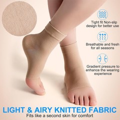3 Pairs Diabetic Compresssion Socks for Neuropathy Swollen Bariatric Lymphedema