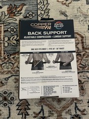 Copper Fit® Adjustable Back Support Brace, Includes Hot/Cold Gel Pack, One Size