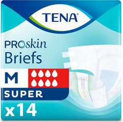 TENA Proskin Unisex Adult Diapers with Tabs, Maximum Absorbency, Medium, 14 Ct