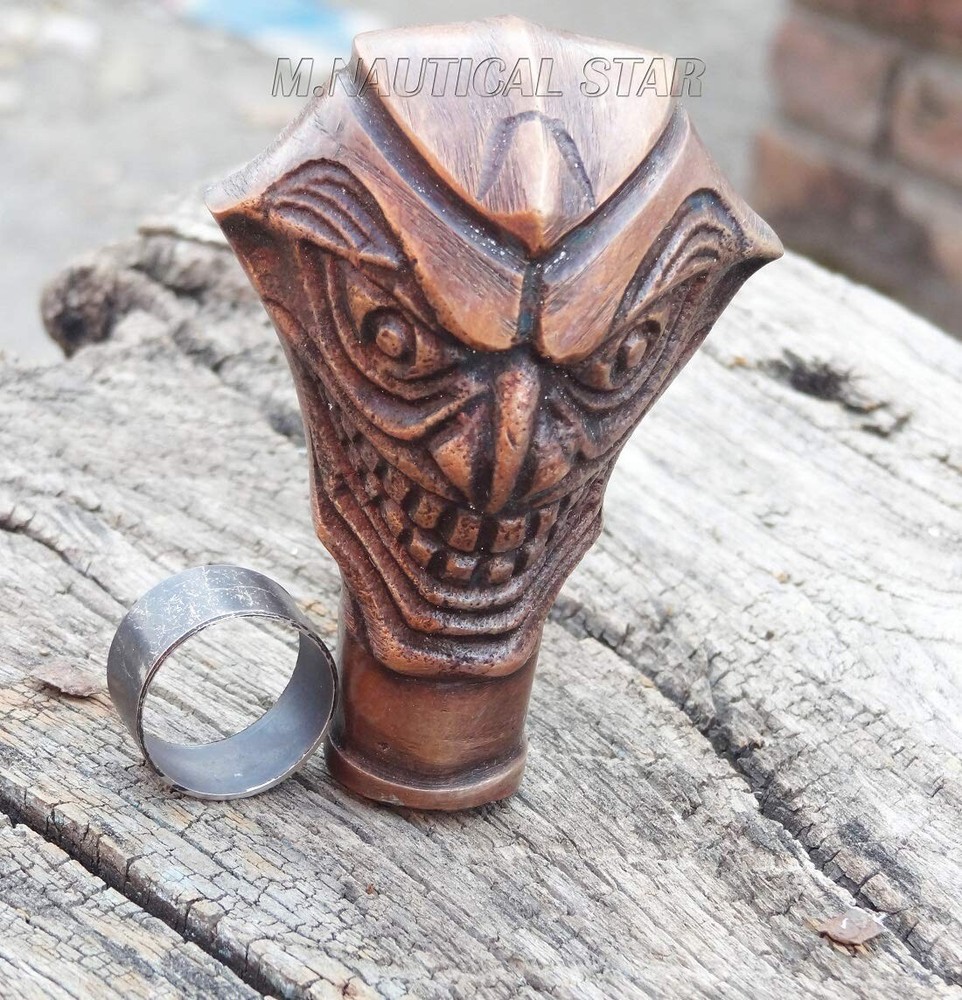 Walking Stick Brass Antique Ghost Style Handle Handmade Design Decorative Gift