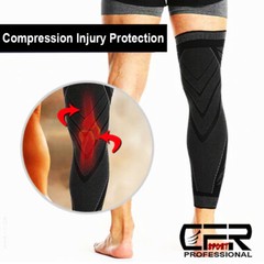 Full Leg Knee Support Compression Sleeve Brace Sport Joint Pain Relief Arthritis