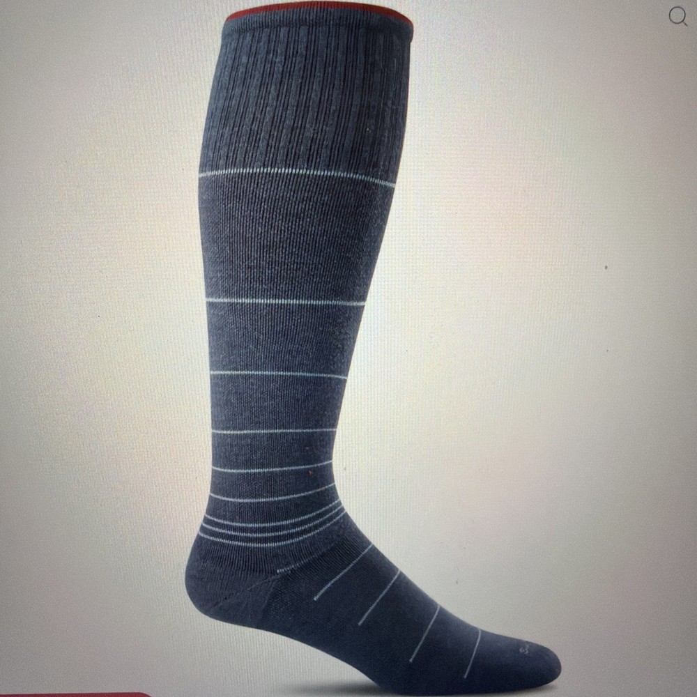 NWT Sockwell Men’s Circulator Moderate Graduated Compression Sock In Denim, L/XL