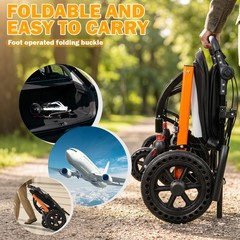 Ultra Lightweight Elderly Transport Wheelchair Portable Folding Transport Chair
