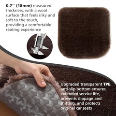 Faux Fur Car Seat Cushion 20 Inch, 18mm Medium Pile Seat Pad with Non Brown