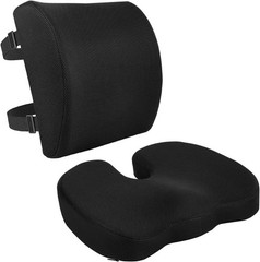 Rectangular Memory Foam Back Support Cushion Office Chairs Non-Slip Base Long