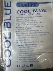 Cool Blue 3 Ply Prosthetic Sock w/ Hole 6” Top X 3” Toe X 16 Length CB3SMRG
