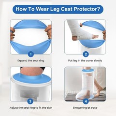 Upgraded Extra Long Leg Cast Cover – Perfect for Showering with Safety Features