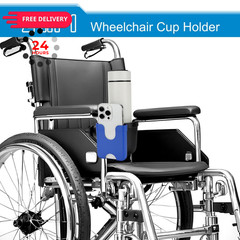 Accmor 2-in-1 Wheelchair Cup Holder, Walker Holder with Large, Black Blue