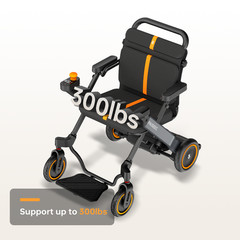 Paiseec 2-in-1 42Lb Foldable Electric Wheelchair 300Lb Intelligent All Terrain