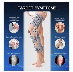 Hinged ROM Knee Brace Ortho Stabilizer Post Surgery ACL MCL PCL Support