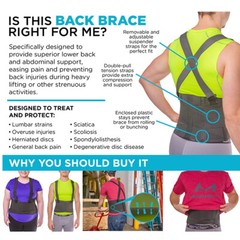 Lower Back Brace Lumbar Support Waist Belt for Men Women Pain Relief Adjustable