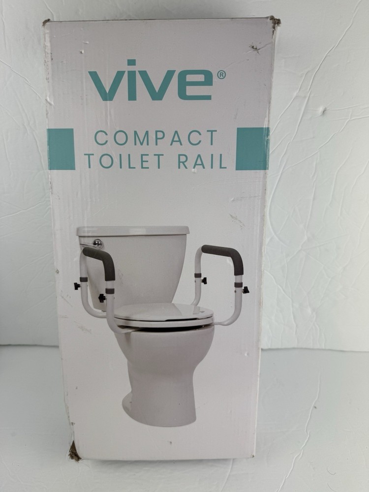 VIVE LVA1055 Adjustable Grab Bar- Compact Toilet Safety Handrail- New Opened Box