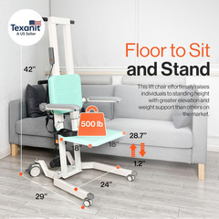 Gorise Electric Floor to Stand Lift – Support up to 500 Lbs, Floor Lift Chair fo