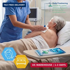 MED PRIDE Hospital Wipes for Bathing, Waterless Rinse Free Bath Wipes for Adults