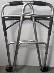 Drive Medical Deluxe Folding Walker 10210-4ASM 5″ Wheels 350lb Cap Adjustable