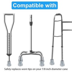 Heavy Duty Rubber Crutch Tips 7/8 inch Crutch Cane Tip Replacements 4 Pack