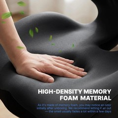 Memory Foam Seat Cushion with Back Support, Orthopedic Tailbone Pain Relief Cush