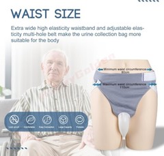 1PC Men Wearable Urinal Bag Silicone Urine Catheter Portable External Collector