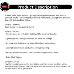 Wonder Space Saver Rollator Lightweight Fold Mobility Walker For Senior