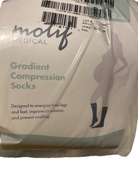 Motif Women Medical Maternity Gradient Compression Socks Two Sz M 20-30 mmHg New