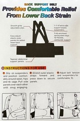 Adjustable Work Back Brace Support Belt Lower Lumbar / Heavy Duty Lifting