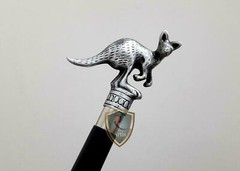 Nautical Solid Kangaroo Head Design Handle Wooden Style Walking Stick Cane Gift