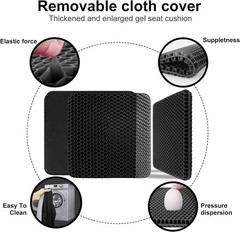 19×19″ Gel Seat Cushion, Extra Large Pressure Relief Chair Pad for Home Office