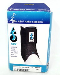 Med Spec ASO Ankle Stabilizer Brace, White, Large, Right or Left, Open Box
